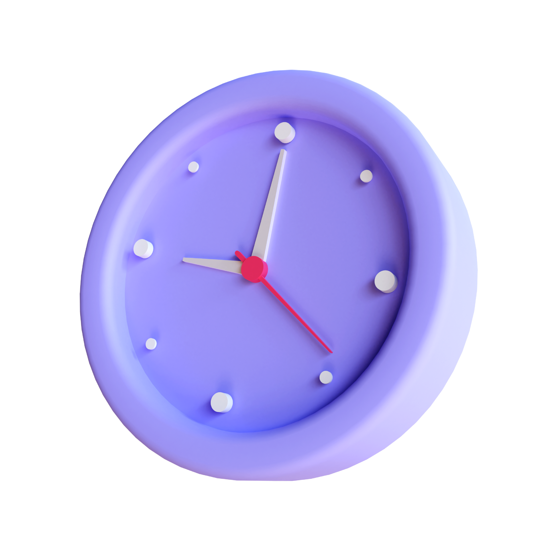 Image d'une horloge violette en 3D